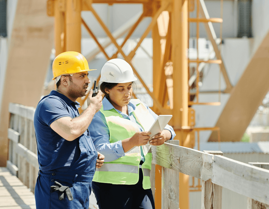 Workers on site